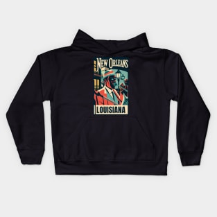 A Vintage Travel Art of New Orleans - Louisiana - US Kids Hoodie